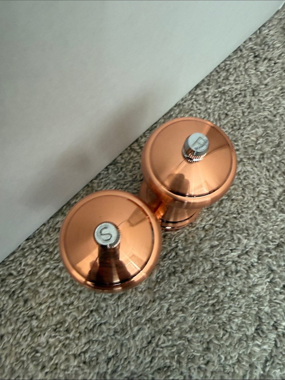 NWOT Polished Copper-plated salt and pepper mill Grinder Set of 2 - Picture 2 of 3
